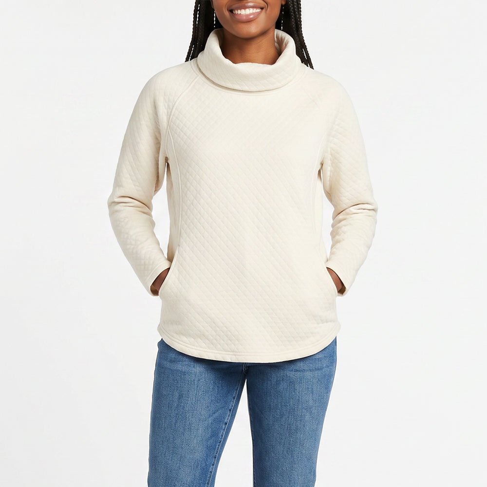 CREAM LONG SLEEVE SWEAT TOP