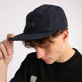NAVY 5 PANEL FLAT BILL CAP