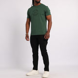 GREEN EMBOSSED T-SHIRT WITH BACK PRINT