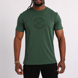 GREEN EMBOSSED T-SHIRT WITH BACK PRINT