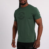 GREEN EMBOSSED T-SHIRT WITH BACK PRINT