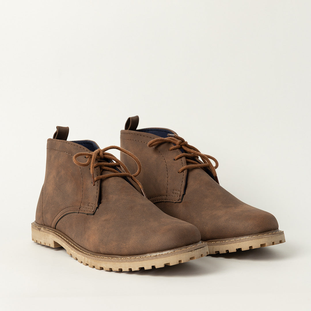 Pu Boot Lace Up Boot.Randed Outsole.