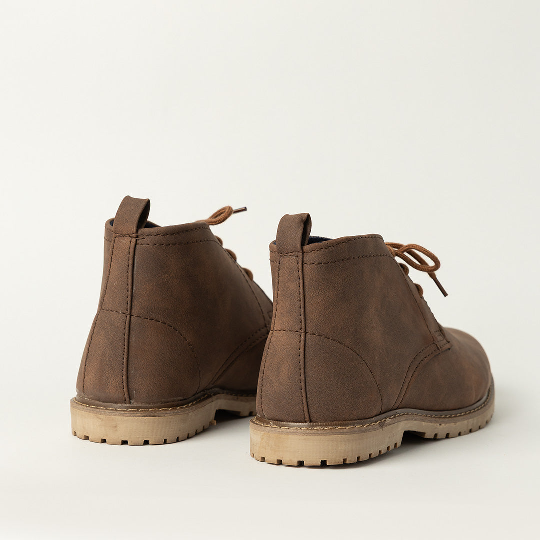 Pu Boot Lace Up Boot.Randed Outsole.
