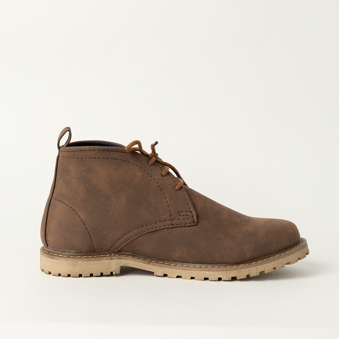 Pu Boot Lace Up Boot.Randed Outsole.