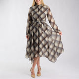 LADIES CHECK CHIFFON  DRESS