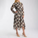 LADIES CHECK CHIFFON  DRESS