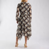 LADIES CHECK CHIFFON  DRESS