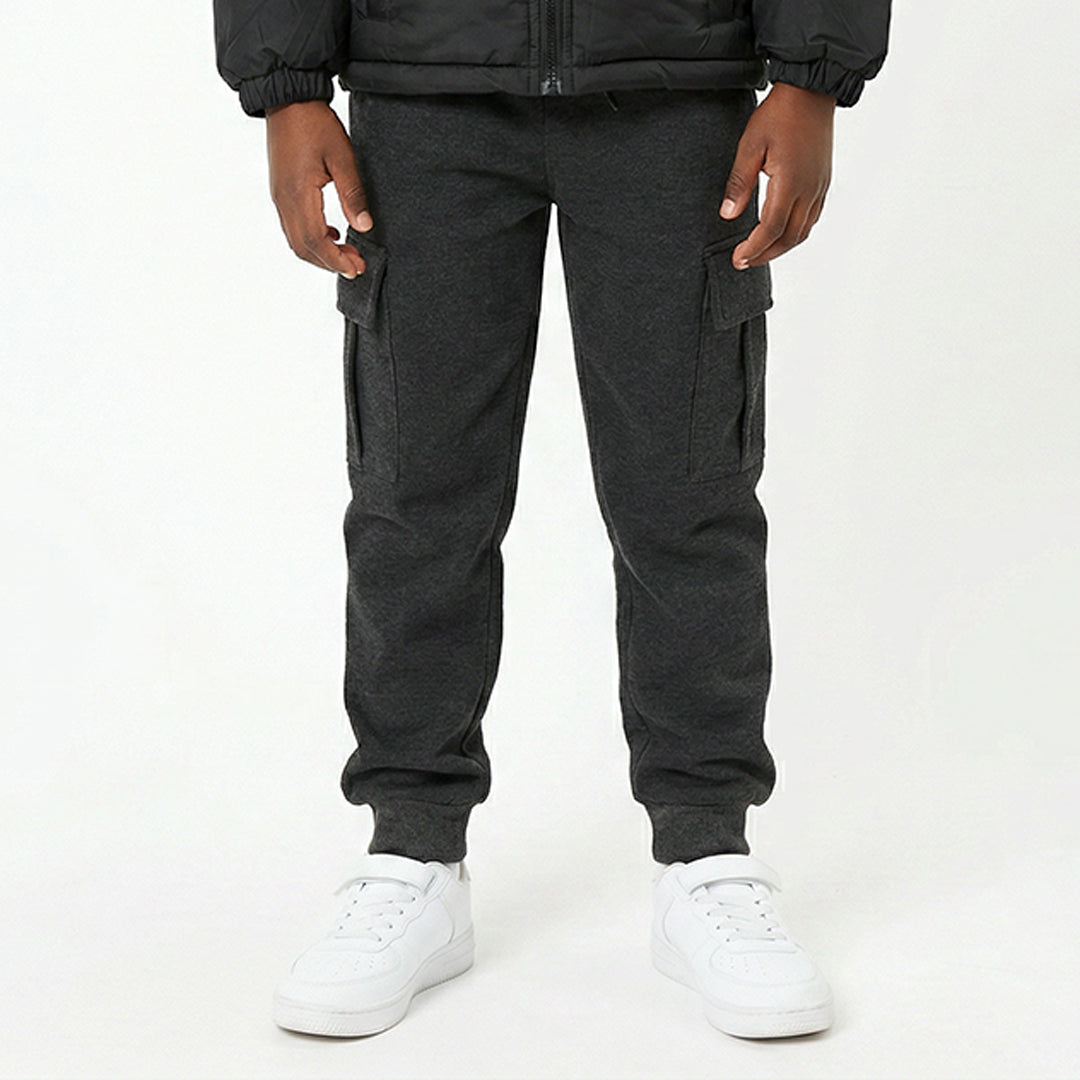 DK GREY CARGO FLEECE JOGGER
