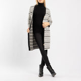 WHITE/BLACK LONG SLEEVE CARDIGAN