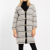 WHITE/BLACK LONG SLEEVE CARDIGAN