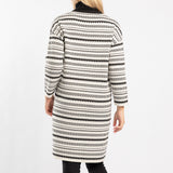 WHITE/BLACK LONG SLEEVE CARDIGAN