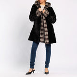 BLACK FUR HOODED JACKET