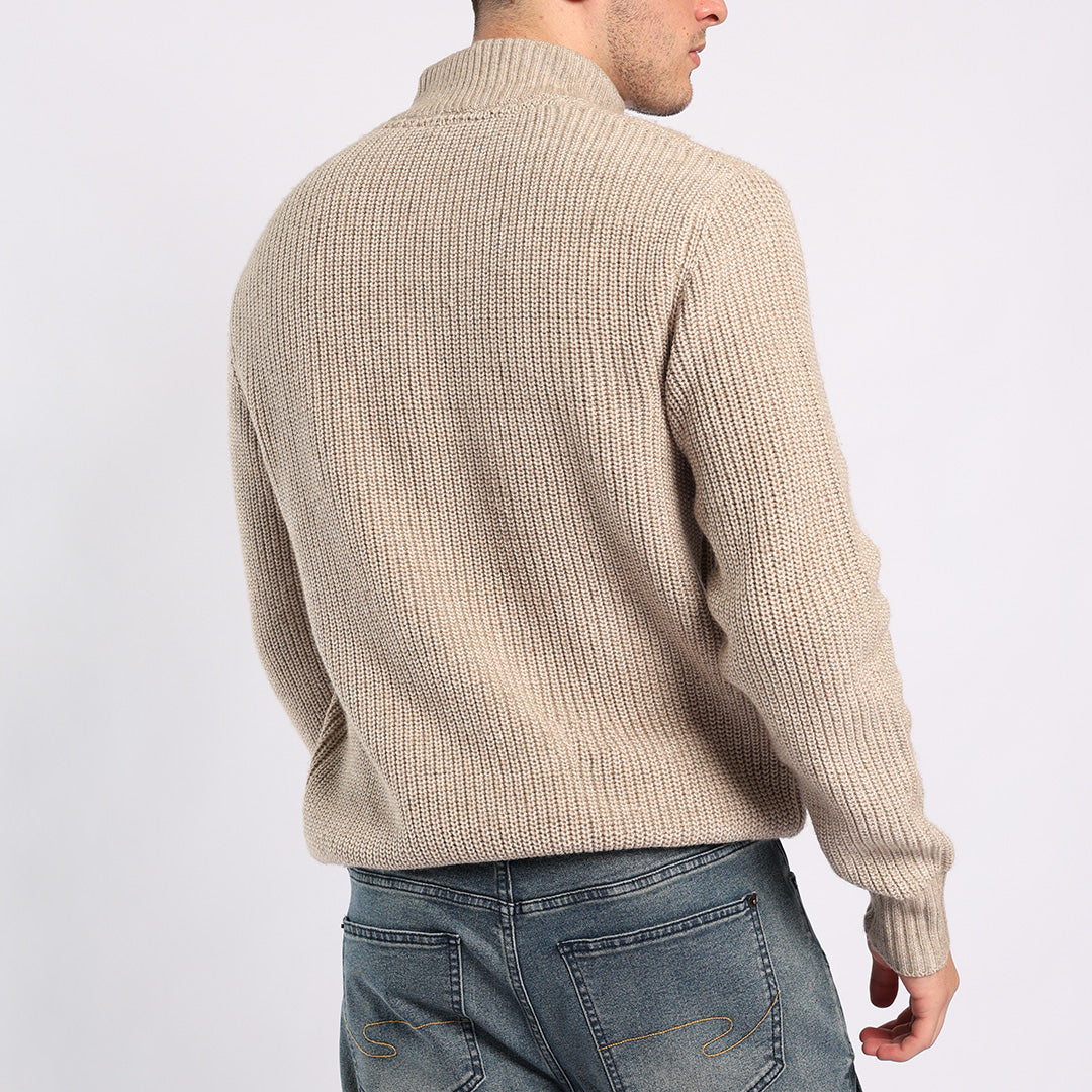 TEXTURED 1/4 ZIP KNIT JERSEY
