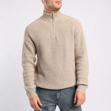 TEXTURED 1/4 ZIP KNIT JERSEY