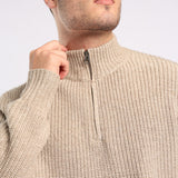 TEXTURED 1/4 ZIP KNIT JERSEY