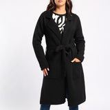 BLACK LONGER LENGTH CARDIGAN