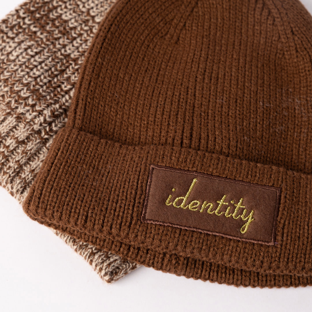 CHOCOLATE &amp; MOTTLE 2 PACK BEANIE SET
