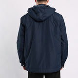 NAVY PADDED LINED JACKET (DETATCHABLE HOOD)
