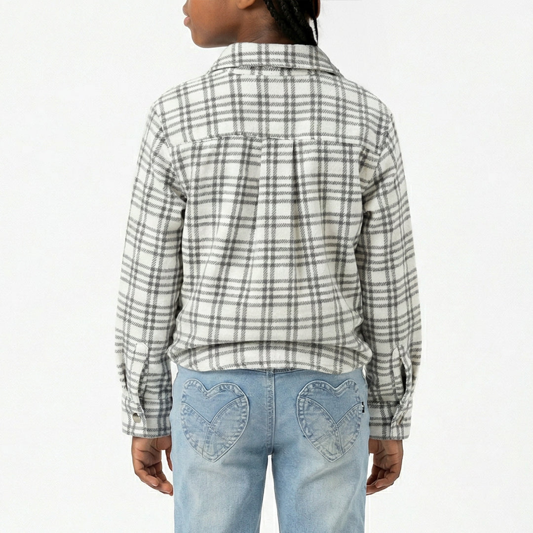 GIRLS WHITE CHECK  SHACKET