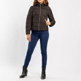 BLACK LONG SLEEVE PUFFER HOODED JACKET