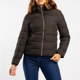 BLACK LONG SLEEVE PUFFER HOODED JACKET