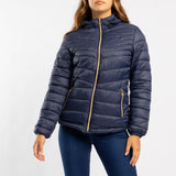 NAVY LONG SLEEVE PUFEER HOODED JACKET