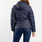 NAVY LONG SLEEVE PUFEER HOODED JACKET