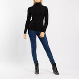 BLACK LONG SLEEVE POLONECK