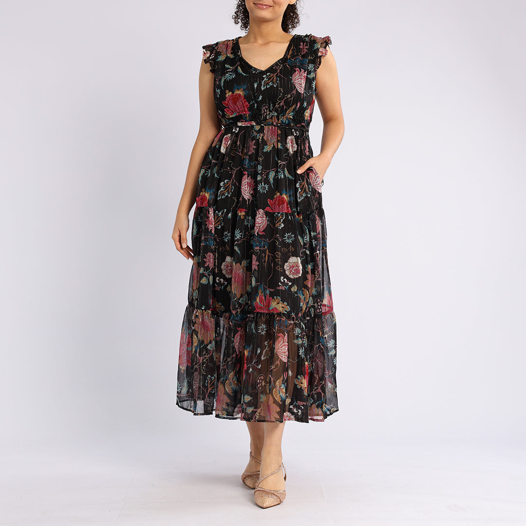 FLORAL SHORT SLEEVE DRESS