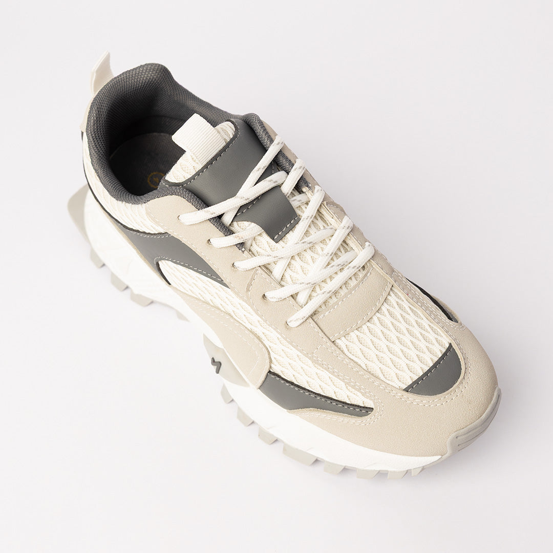 White And Grey Chunky Trainer Sneaker