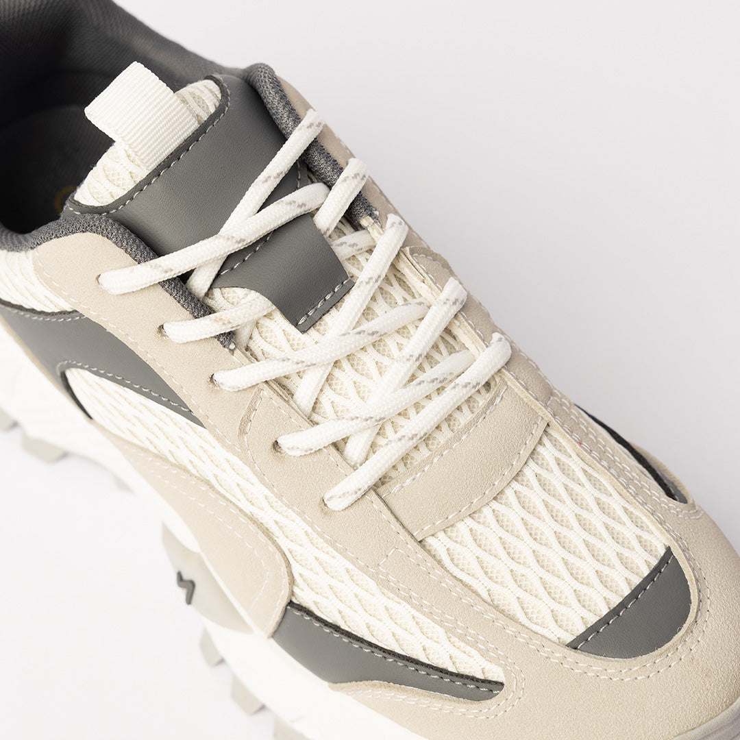White And Grey Chunky Trainer Sneaker