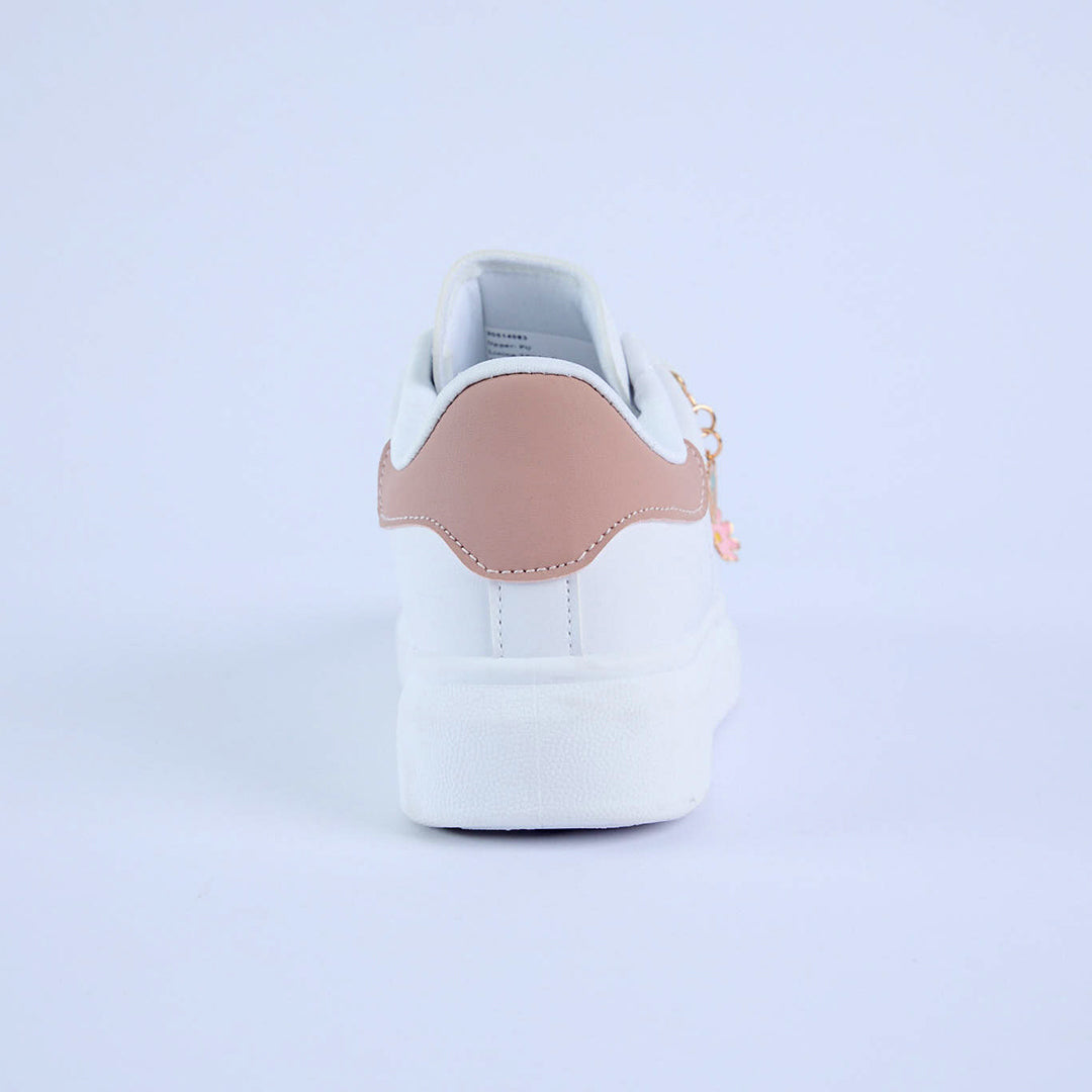White Charmed Sneaker.Multi Eyelet.