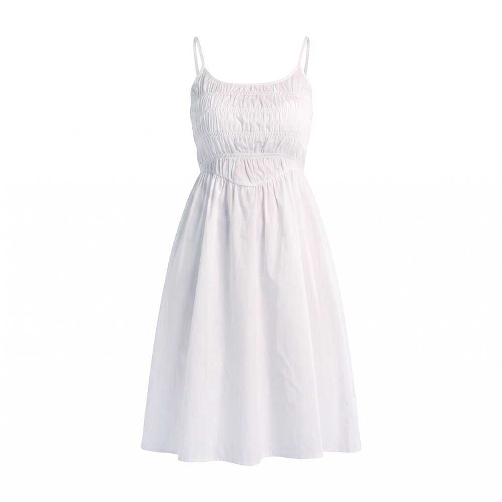 WHITE SLEEVELESS  DRESS