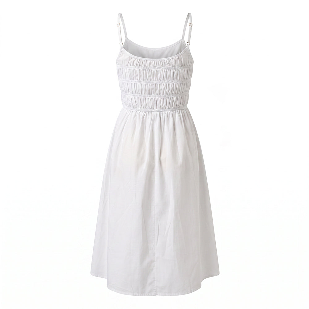 WHITE SLEEVELESS  DRESS