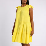 YELLOW SHORT SLEEVE DRESS