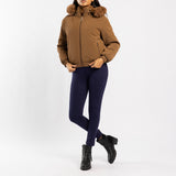 BROWN LONG SLEEVE HOODED JACKET