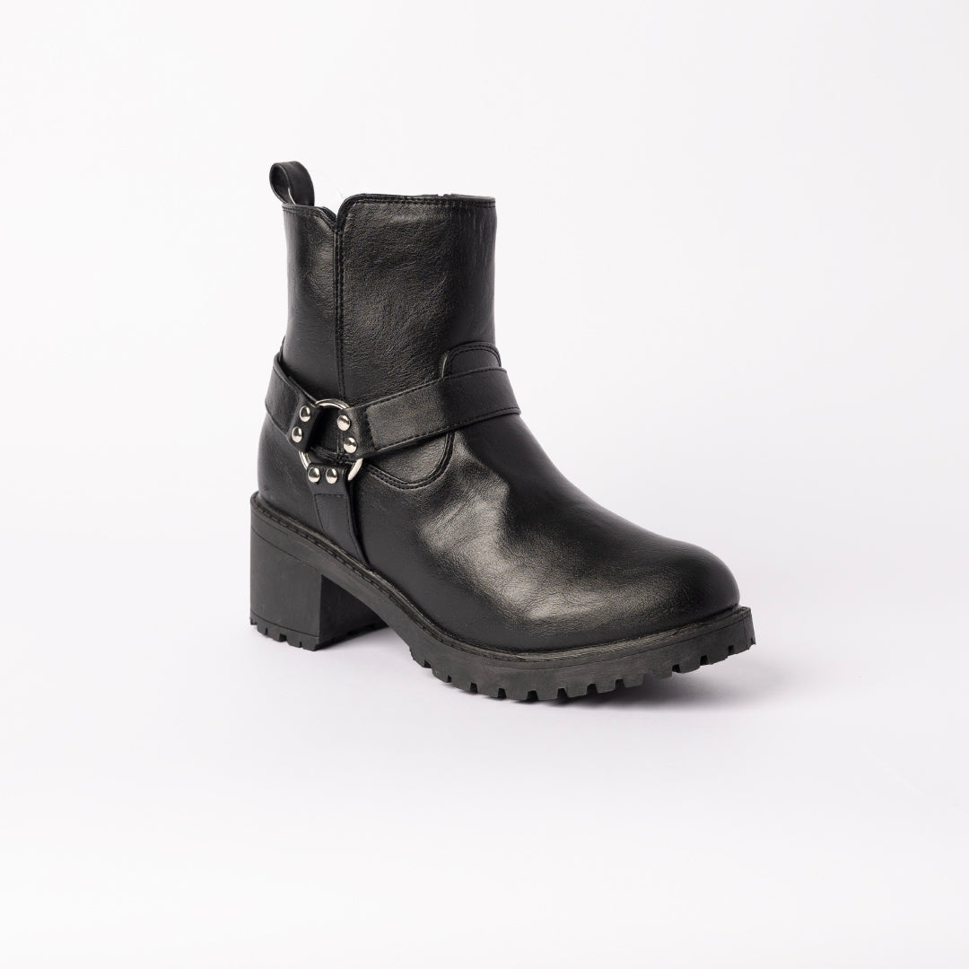 BLACK PU CHELSEA BOOT