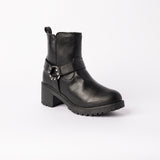 BLACK PU CHELSEA BOOT