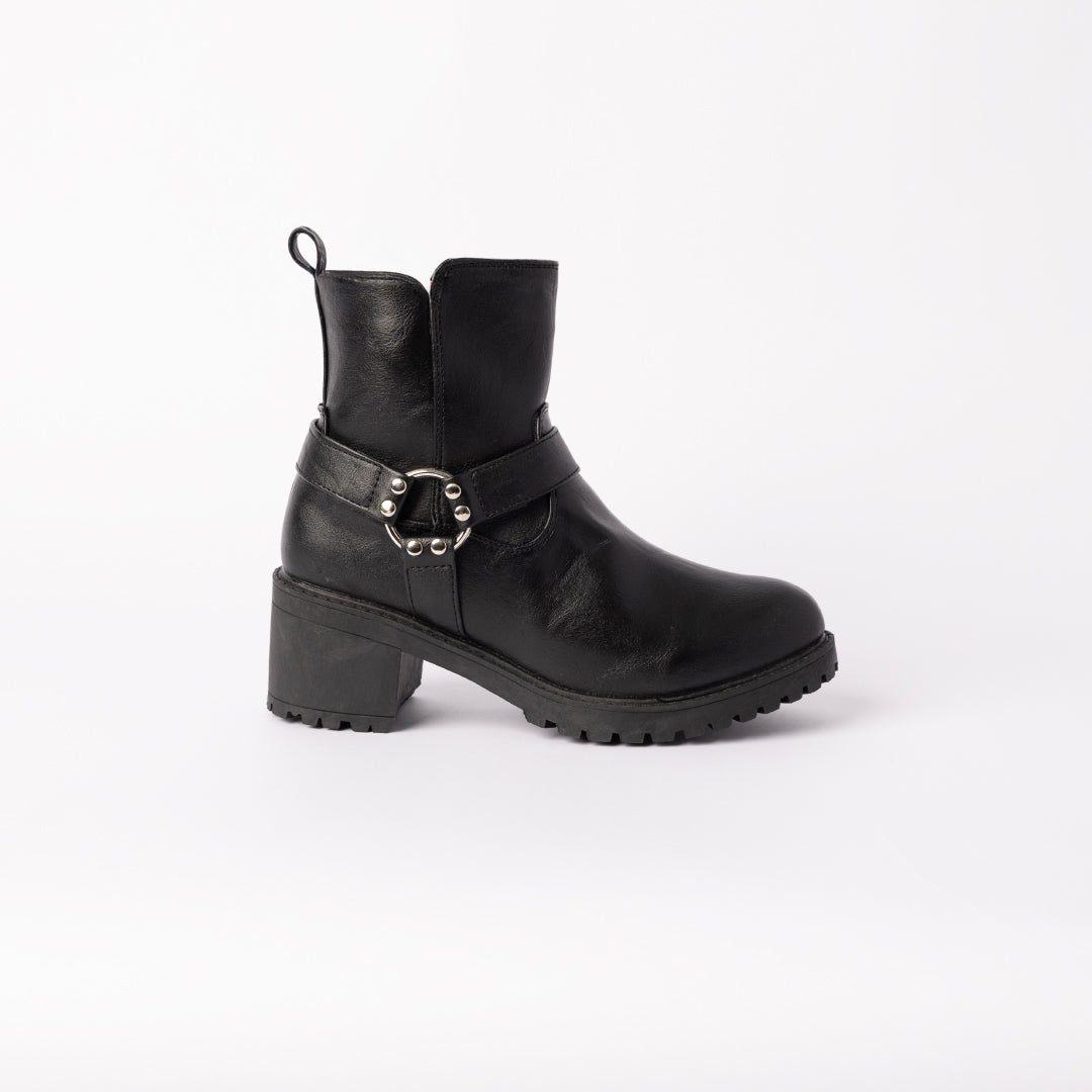 BLACK PU CHELSEA BOOT