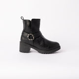 BLACK PU CHELSEA BOOT