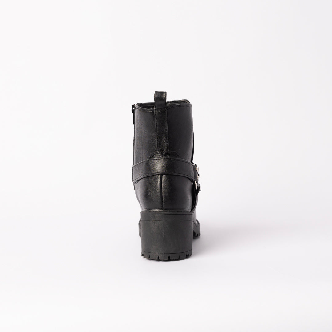 BLACK PU CHELSEA BOOT