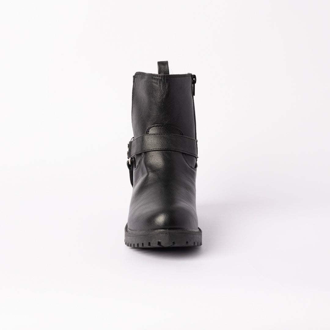 BLACK PU CHELSEA BOOT
