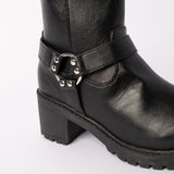 BLACK PU CHELSEA BOOT