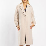 CREAM LONG SLEEVE MELTON COAT