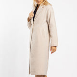 CREAM LONG SLEEVE MELTON COAT