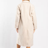 CREAM LONG SLEEVE MELTON COAT