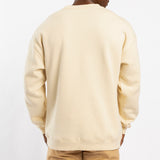 BEIGE EMBOSSED CREW-NECK SWEATER