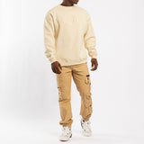 KHAKI CARGO TWILL JOGGER (ZIP DETAIL)