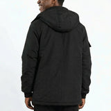 BLACK LONGER LENGTH PADDED JACKET