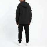 BLACK LONGER LENGTH PADDED JACKET